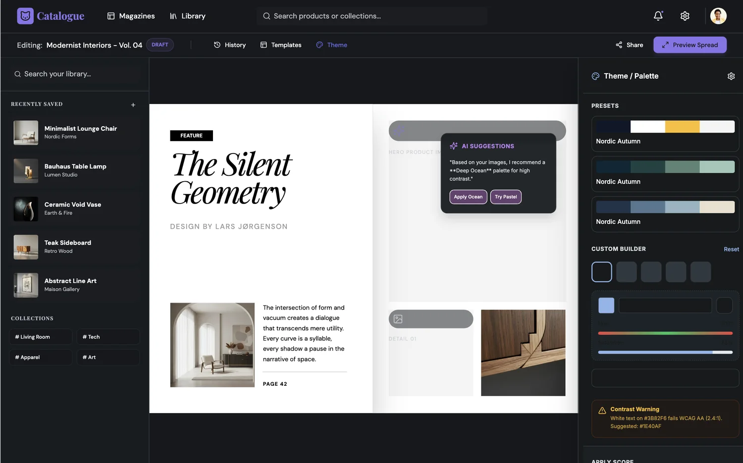 Catalogue &mdash; Theme and palette