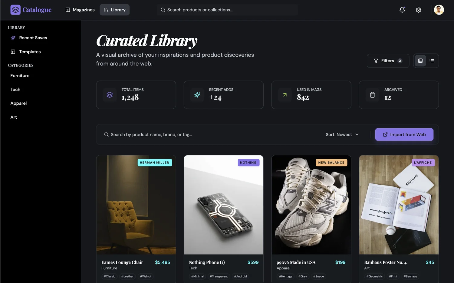 Catalogue &mdash; Curated library