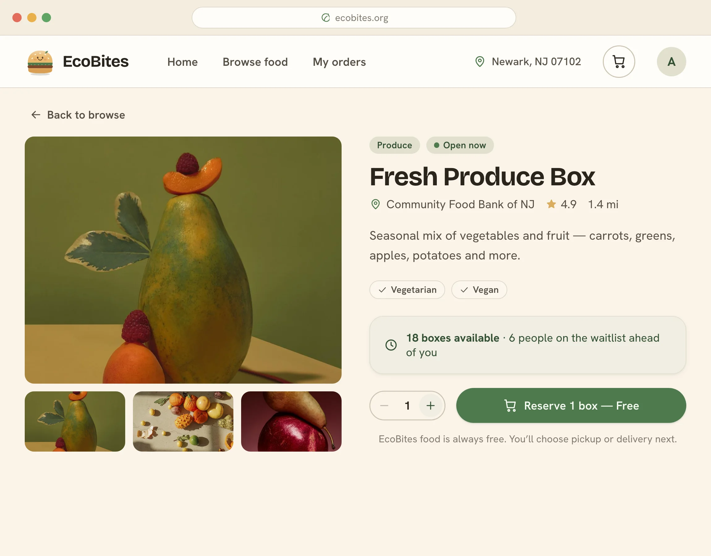EcoBites &mdash; Listing detail