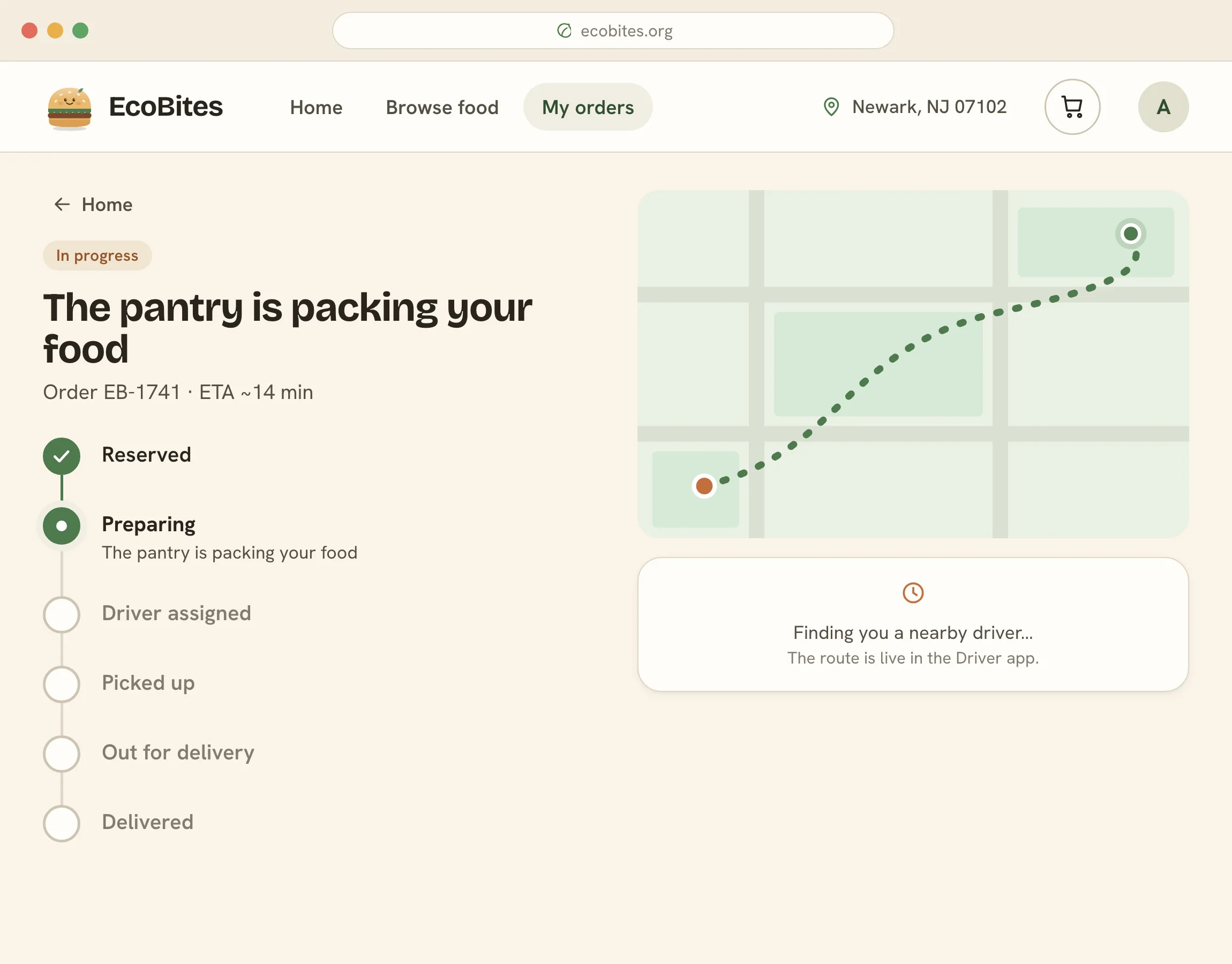 EcoBites — Client — Finding A Driver