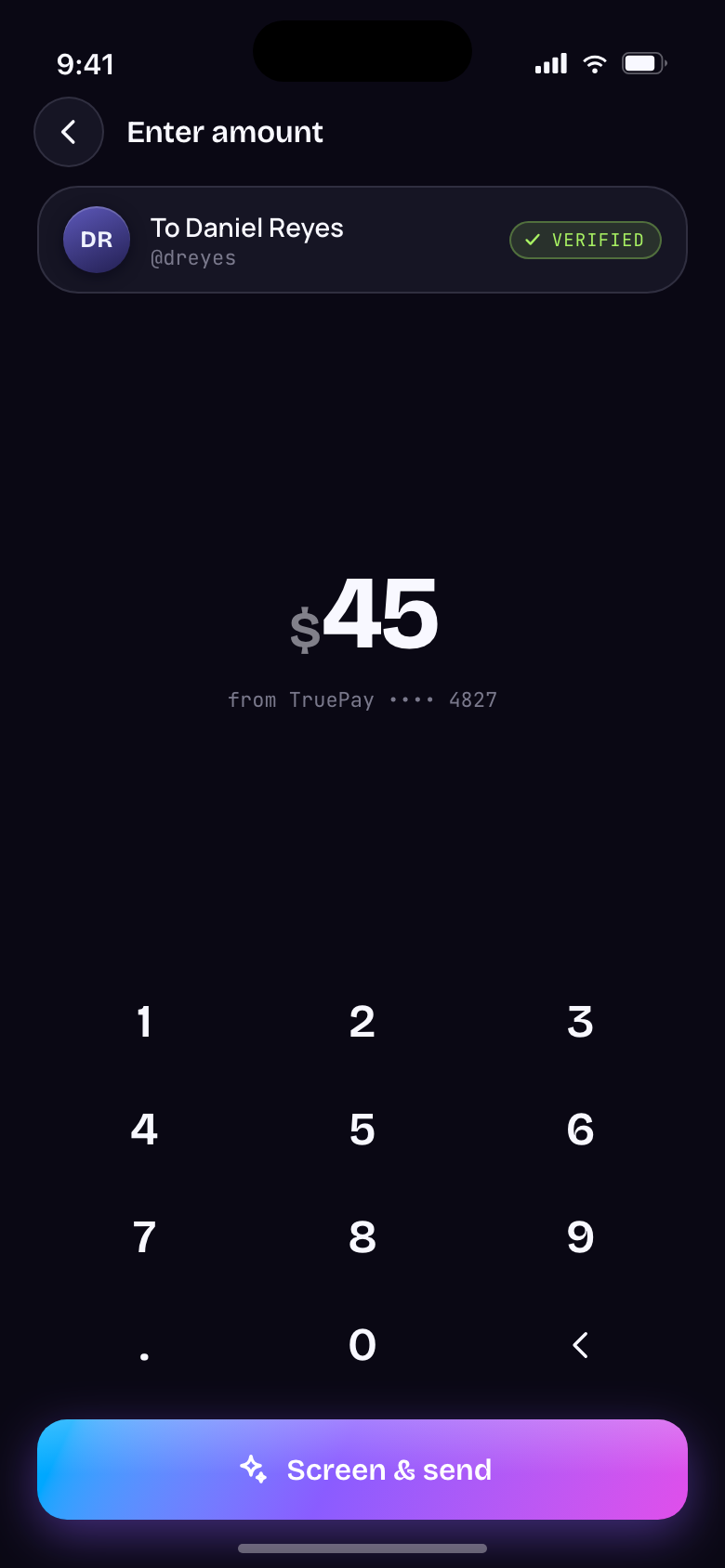 TruePay &mdash; Amount
