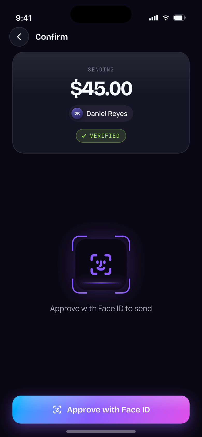 TruePay &mdash; Biometric confirm