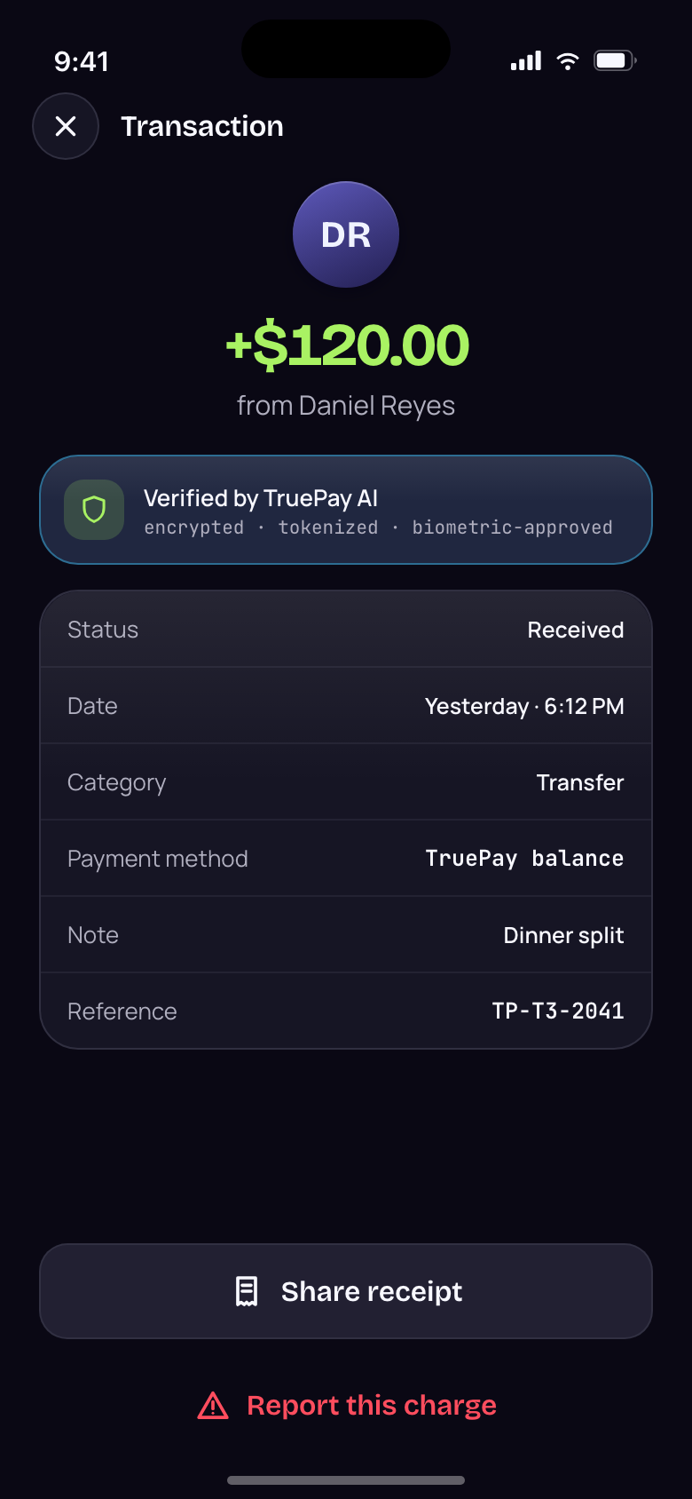 TruePay &mdash; Transaction detail